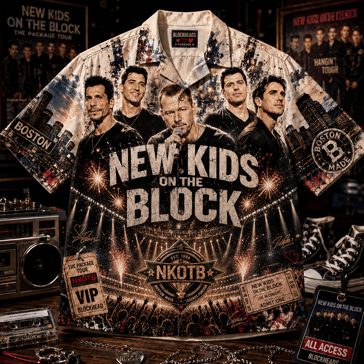 PREMIUM NKOTB HAWAIIAN SHIRT NTNA