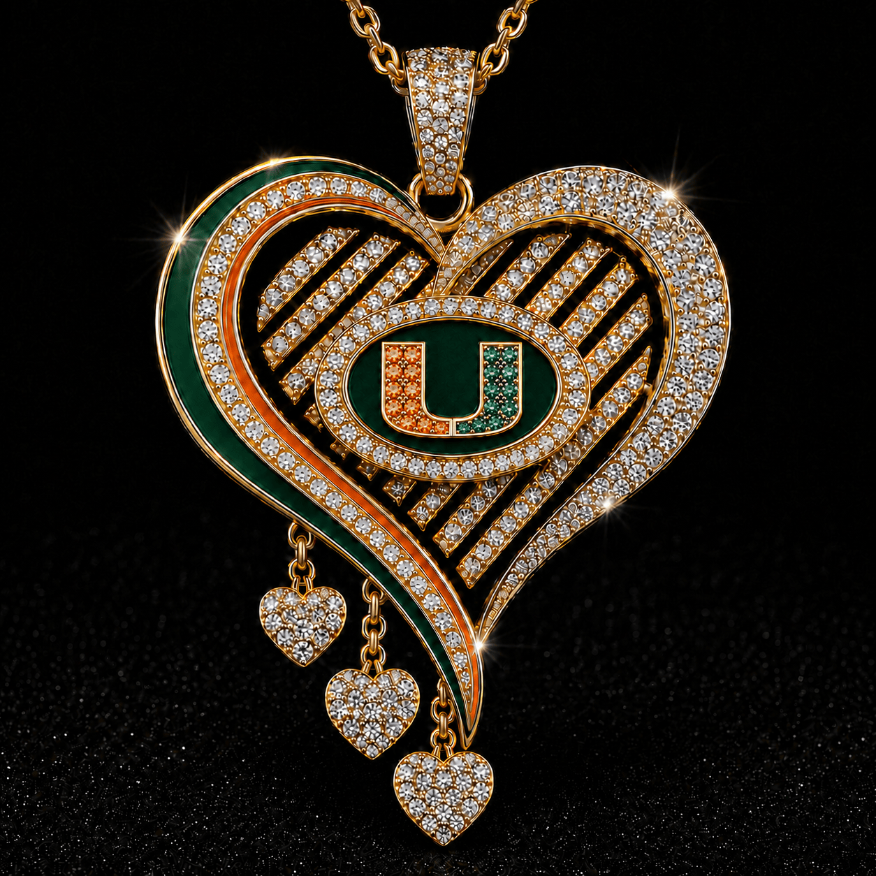MHC Solid Gold Chain with Diamond Pendant TTTT