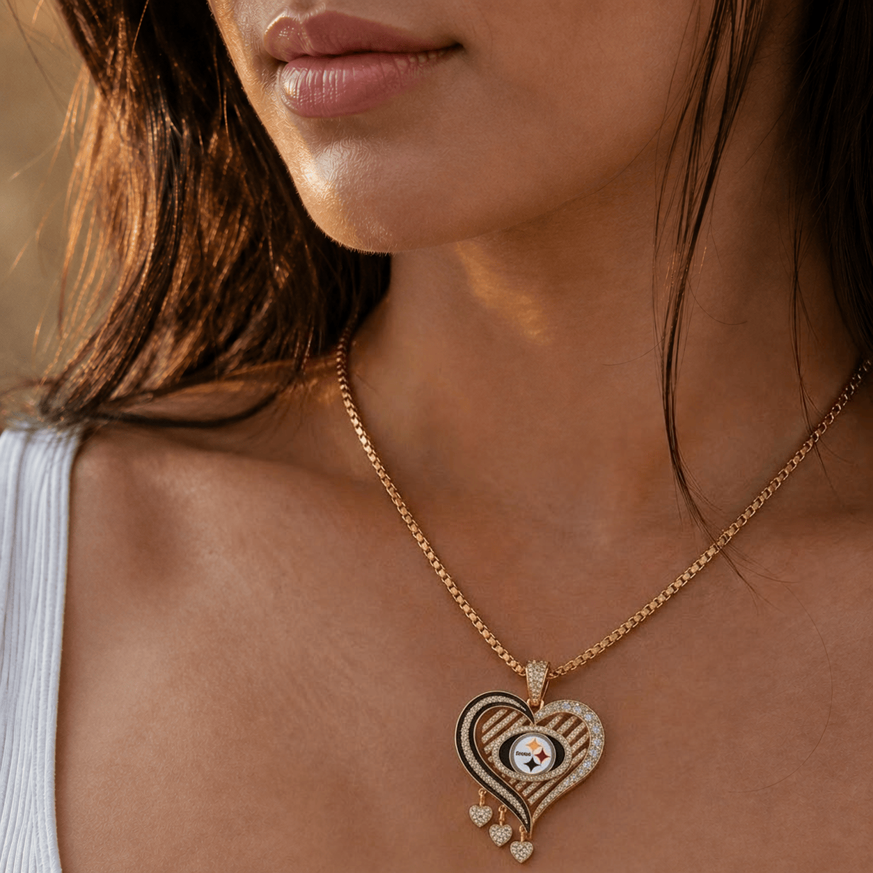 PBS Solid Gold Chain with Diamond Pendant TMH