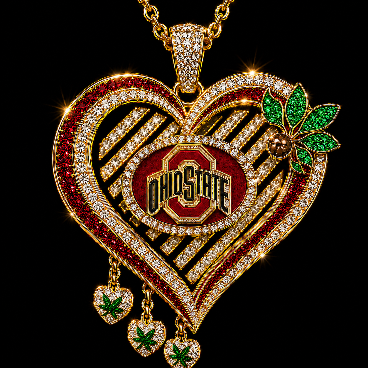 OSB Solid Gold Chain with Diamond Pendant TTTT