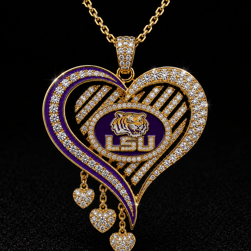 LSUT Solid Gold Chain with Diamond Pendant TTTT