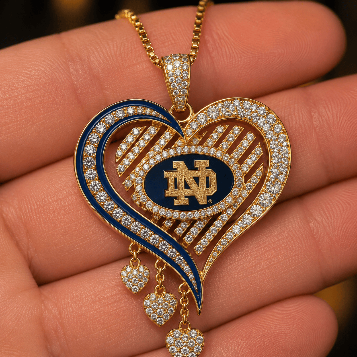 NDFI Solid Gold Chain with Diamond Pendant TTTT