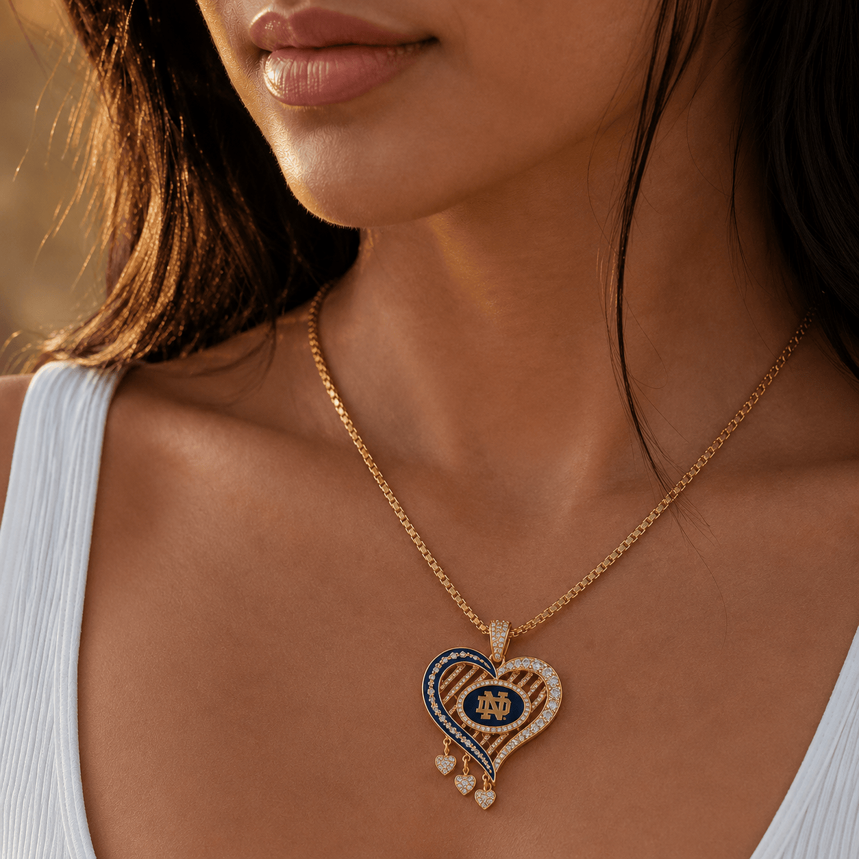 NDFI Solid Gold Chain with Diamond Pendant TTTT
