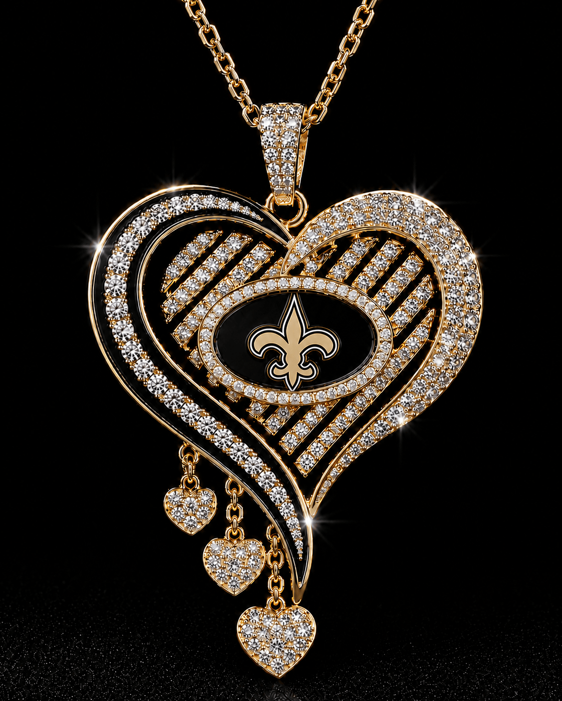 NOS Solid Gold Chain with Diamond Pendant TMH