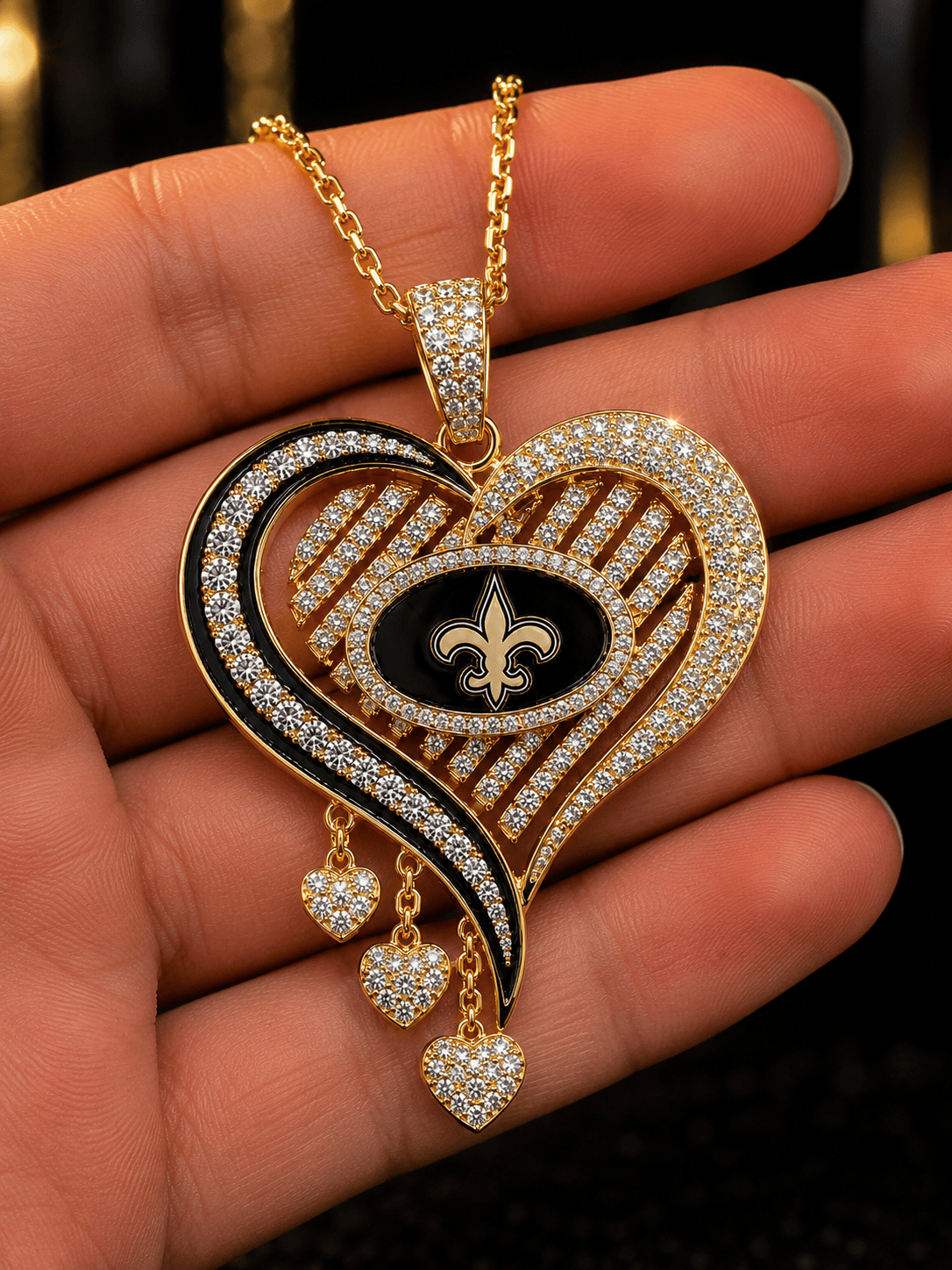 NOS Solid Gold Chain with Diamond Pendant TMH