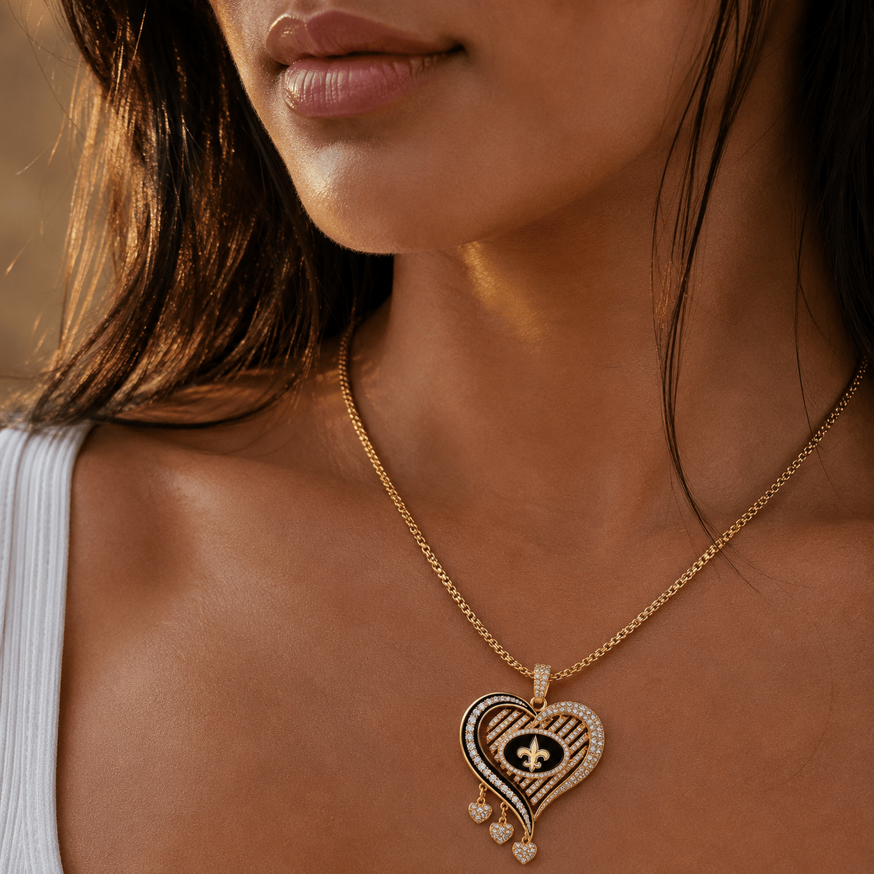 NOS Solid Gold Chain with Diamond Pendant TMH