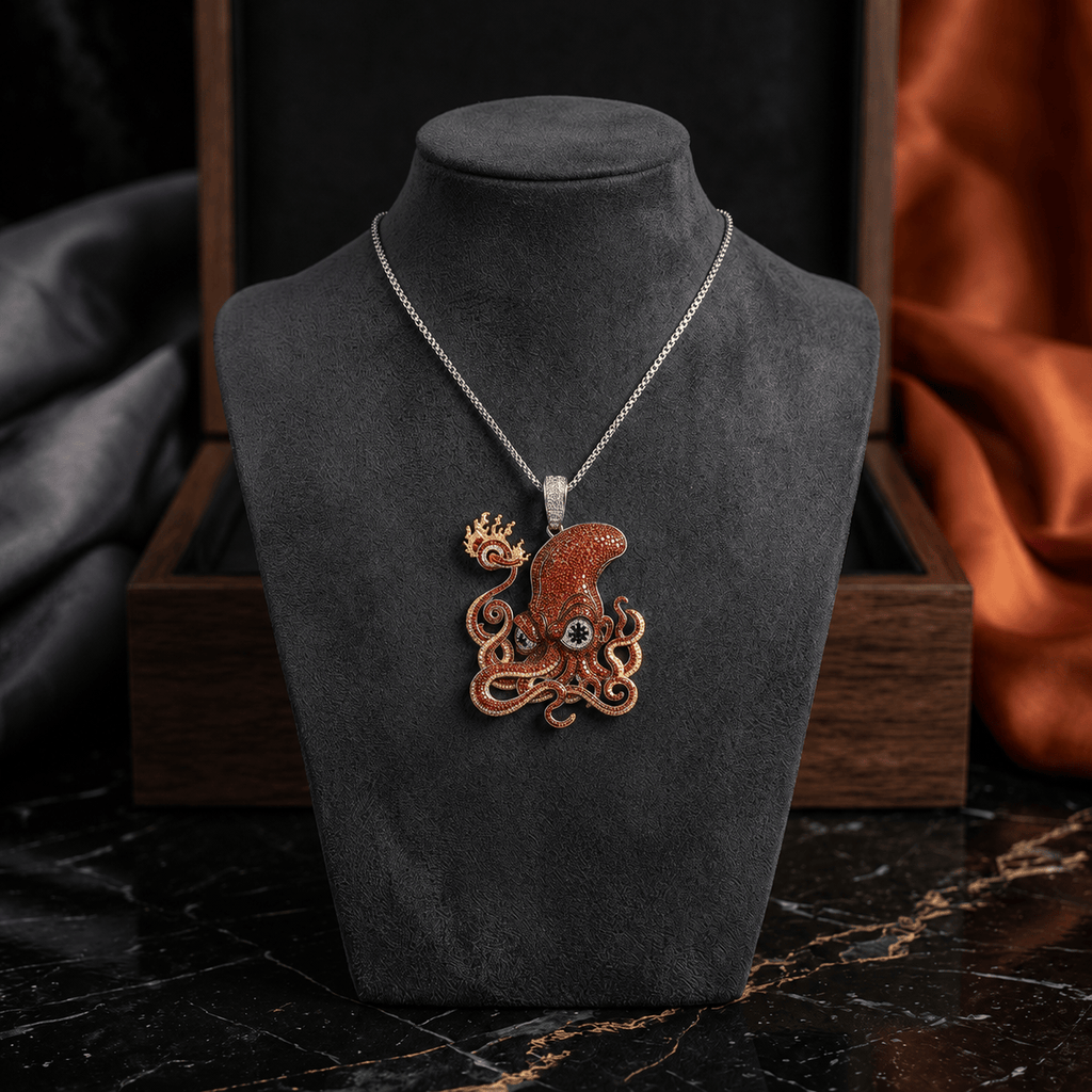 RHCP Solid Gold Chain with Diamond Pendant TMH