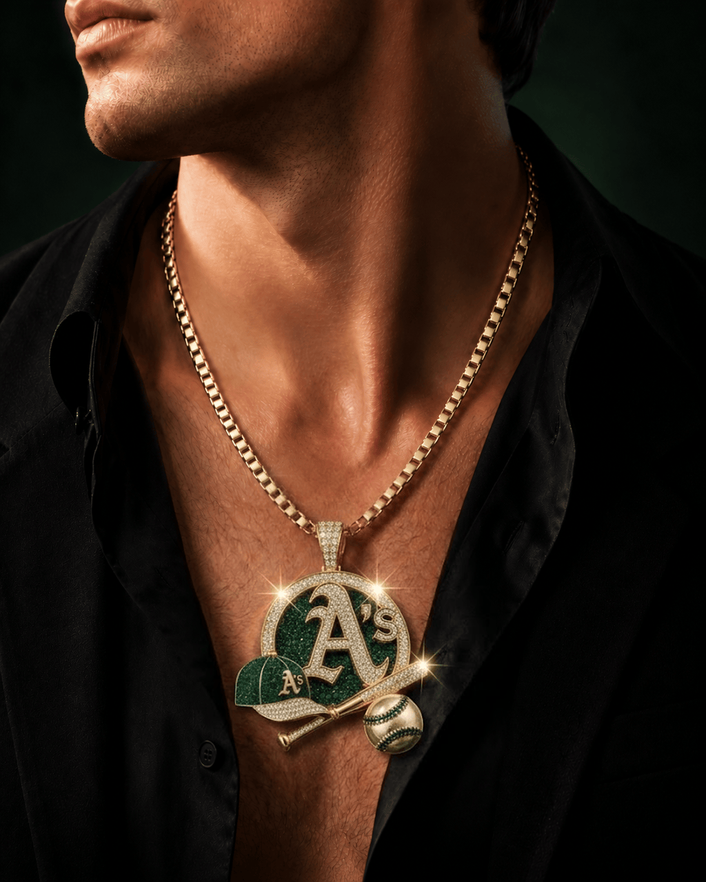 OLA Solid Gold Chain with Diamond Pendant BMD