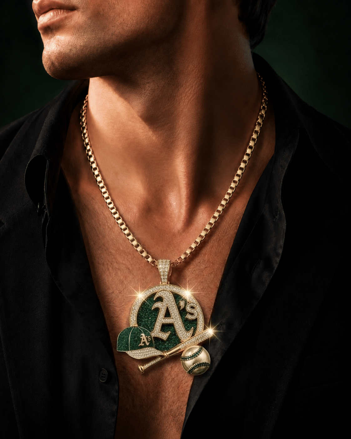 OLA Solid Gold Chain with Diamond Pendant BMD
