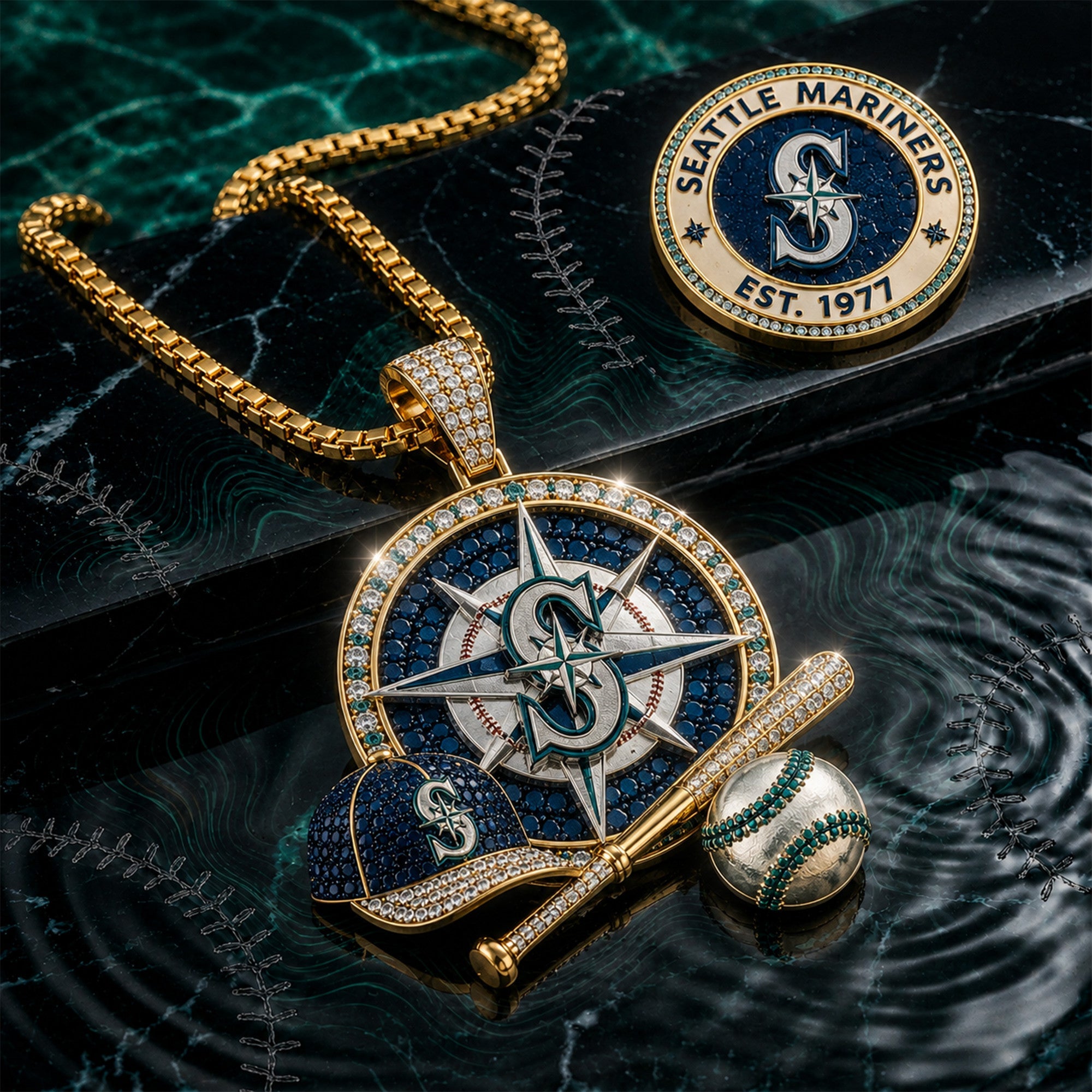 STMR Solid Gold Chain with Diamond Pendant BMD