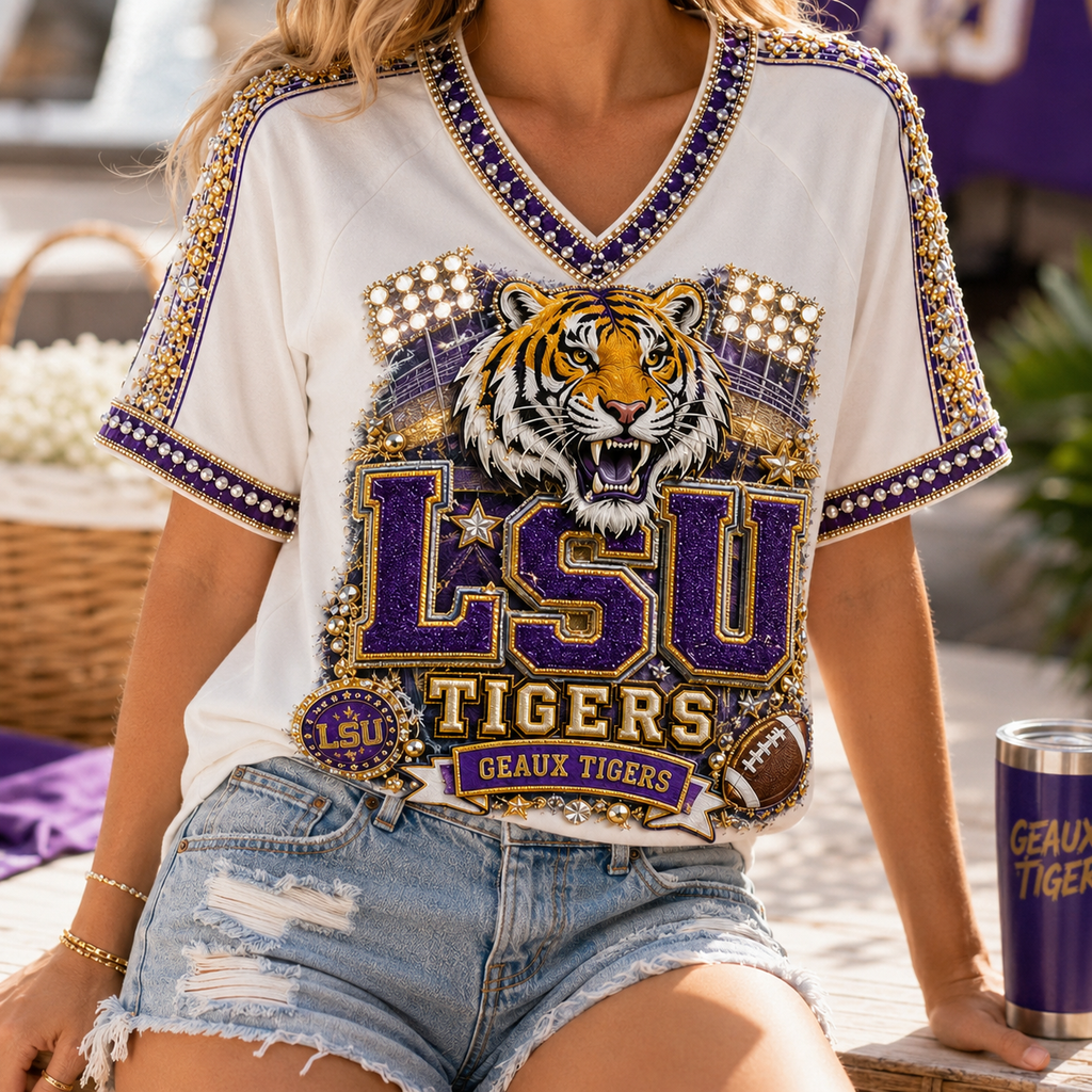 Premium LSU V-neck Shirt PTKL