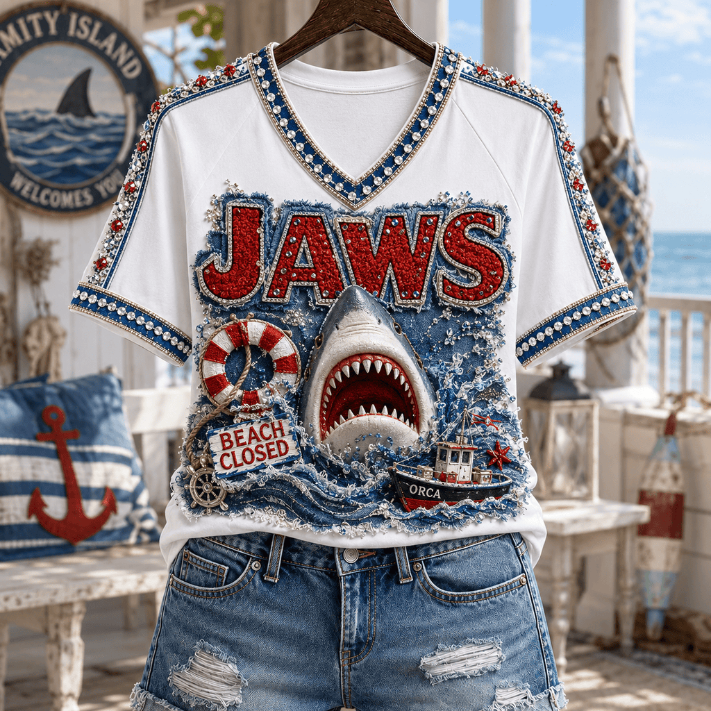 Premium JAWS V-neck Shirt NPL