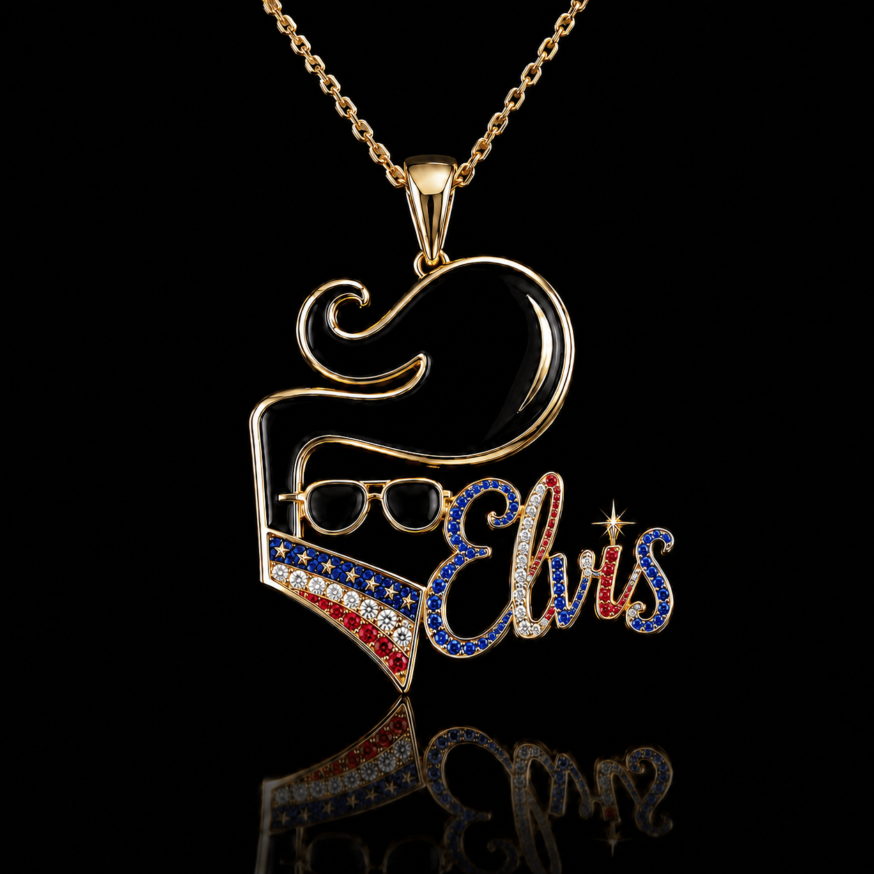 ELV Solid Gold Chain with Diamond Pendant BMD