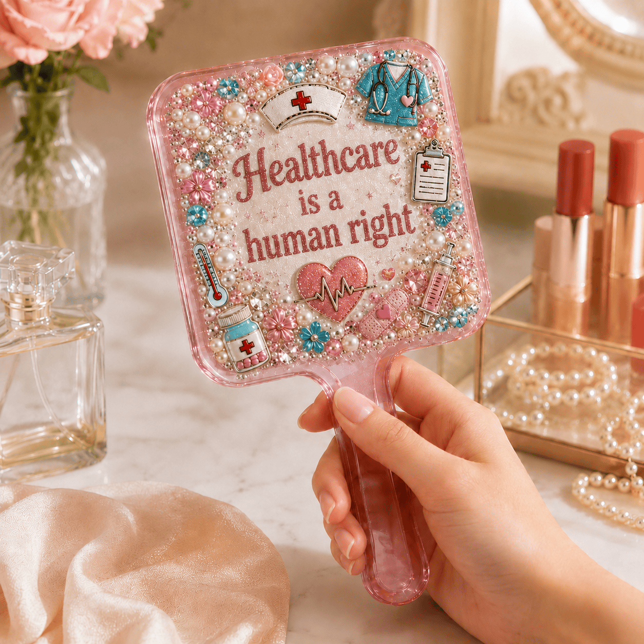 Premium Nurse Glam Handheld Mirror TNSM