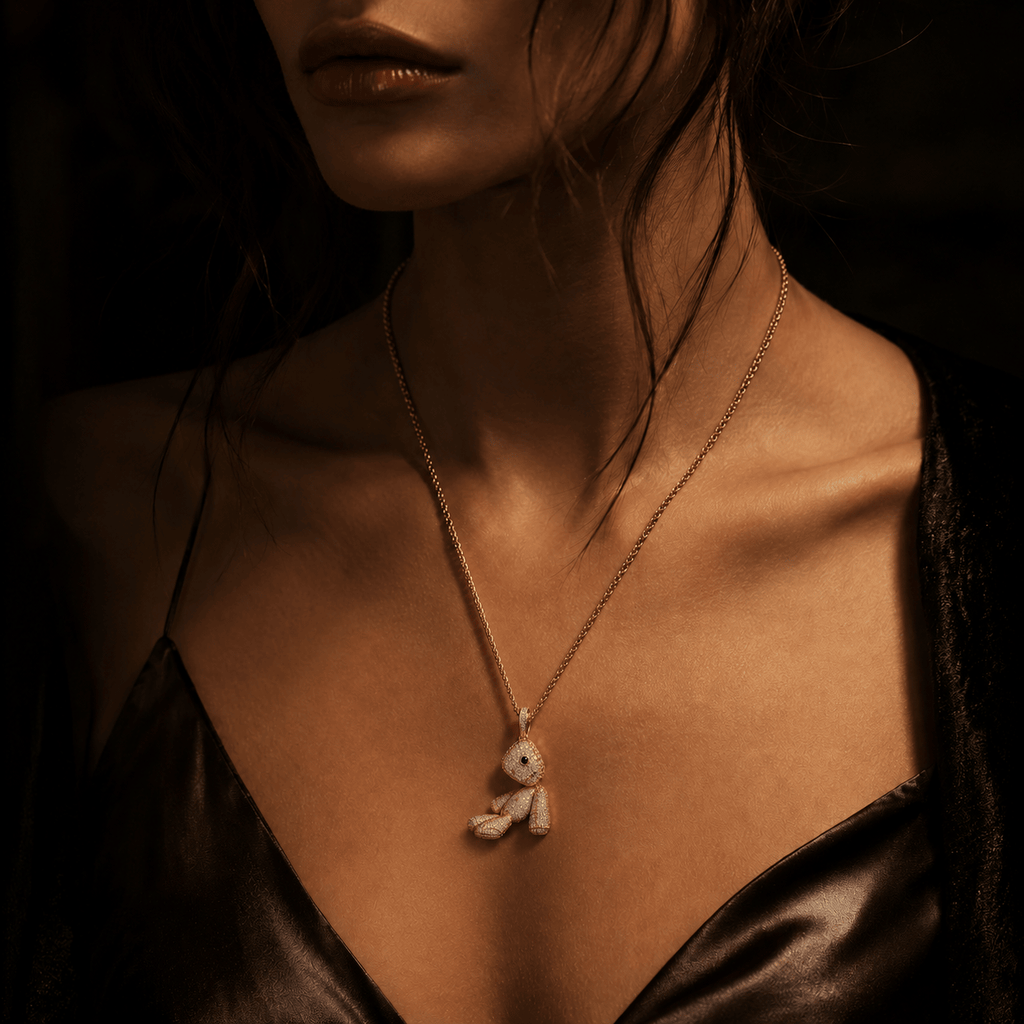 KRN Solid Gold Chain with Diamond Pendant TTTT