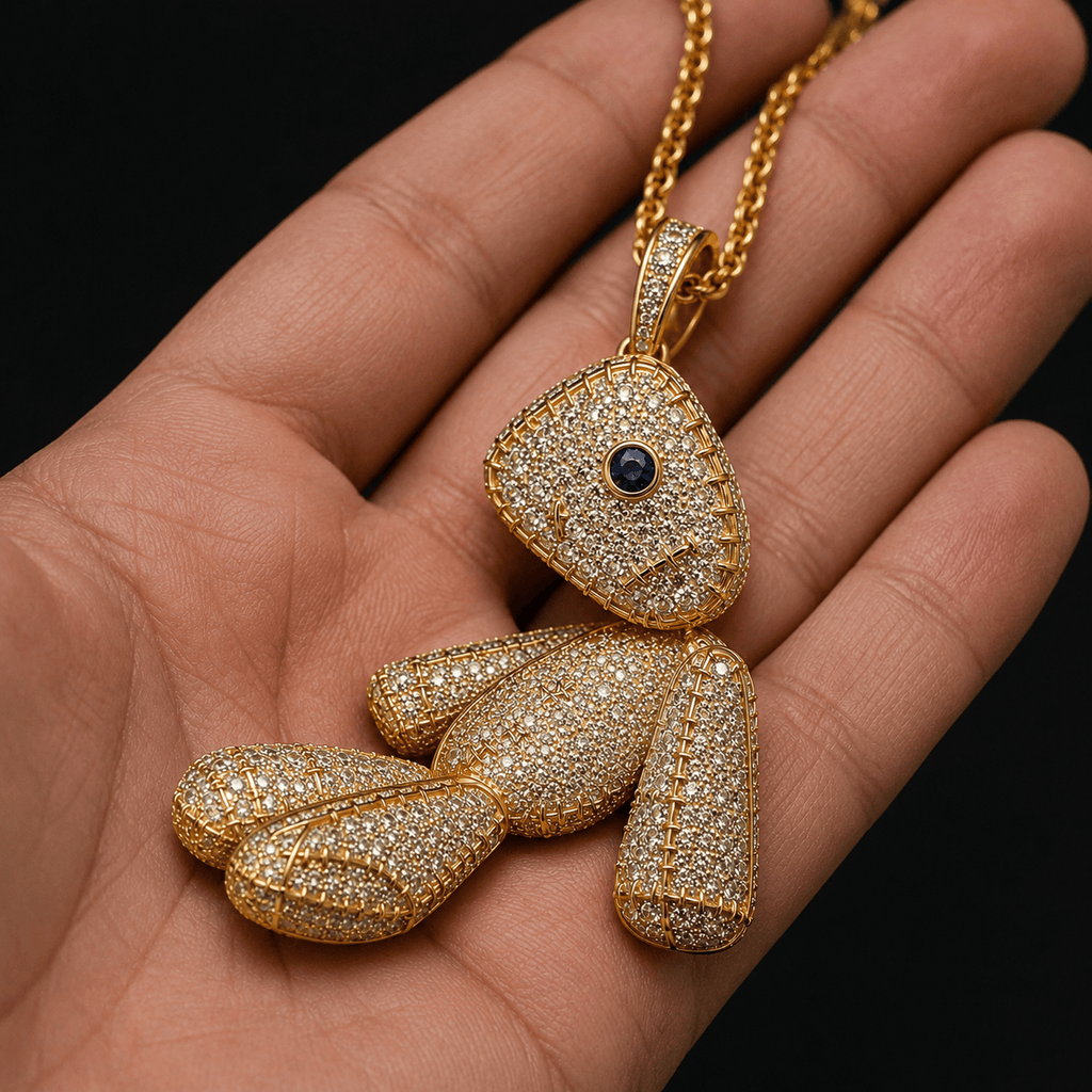 KRN Solid Gold Chain with Diamond Pendant TTTT
