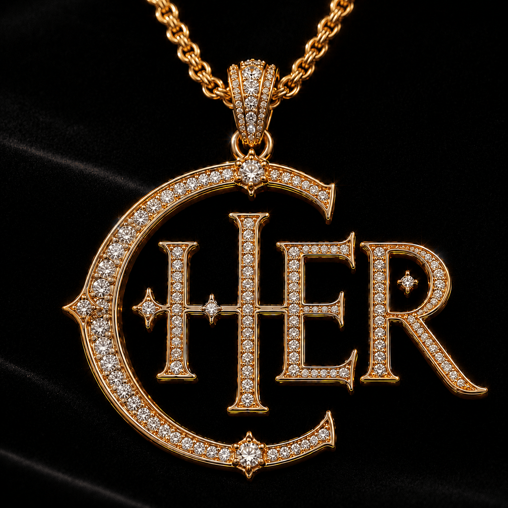 CHER Solid Gold Chain with Diamond Pendant TTTT