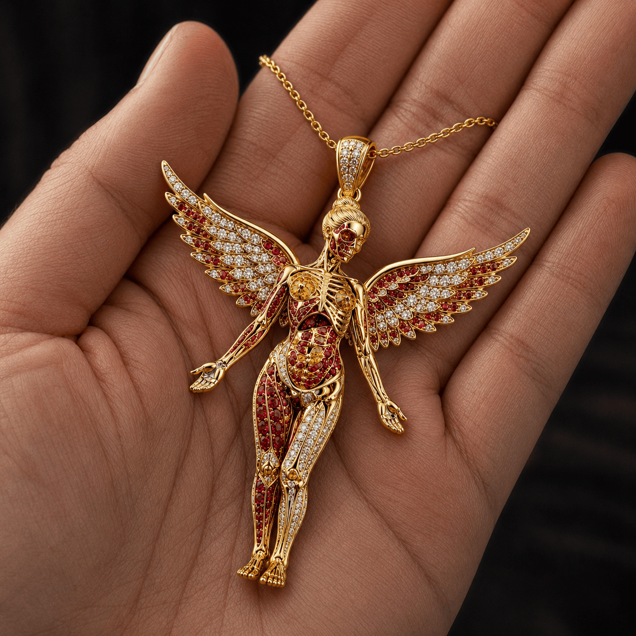 NVN Solid Gold Chain with Diamond Pendant TTTT
