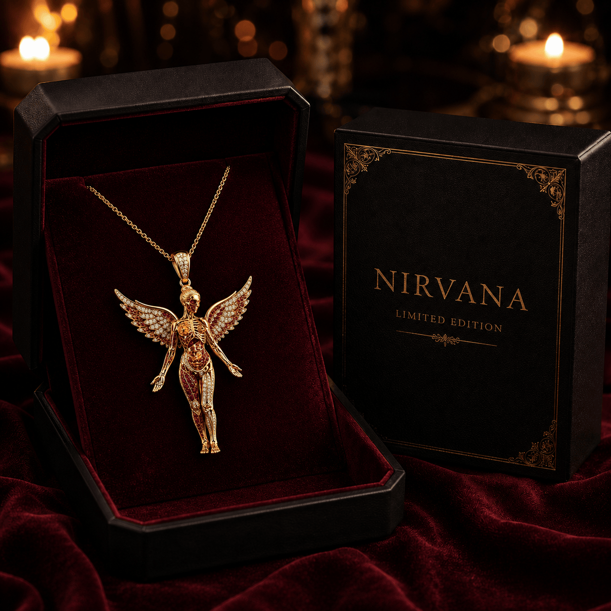 NVN Solid Gold Chain with Diamond Pendant TTTT