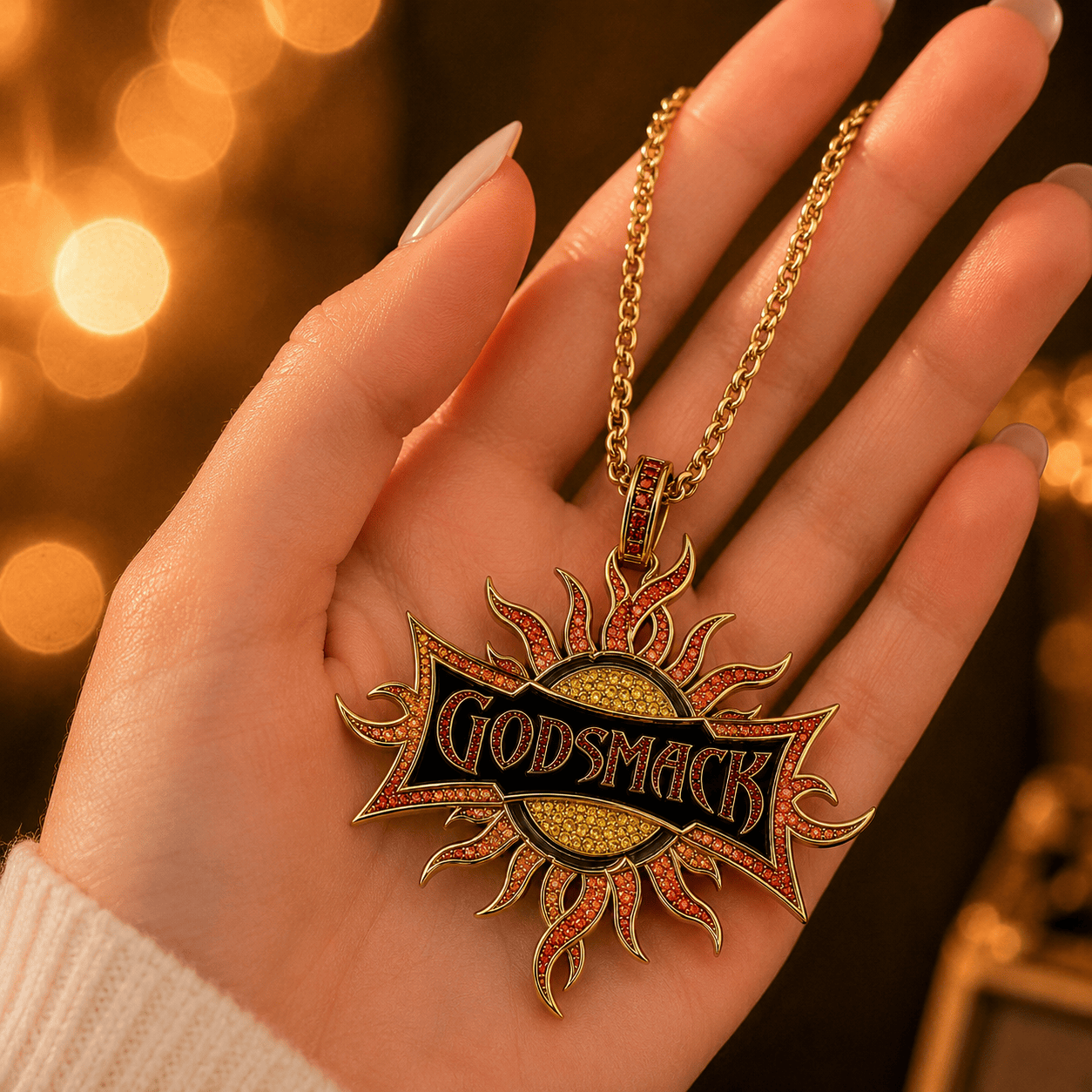 GODM Solid Gold Chain with Diamond Pendant TMH