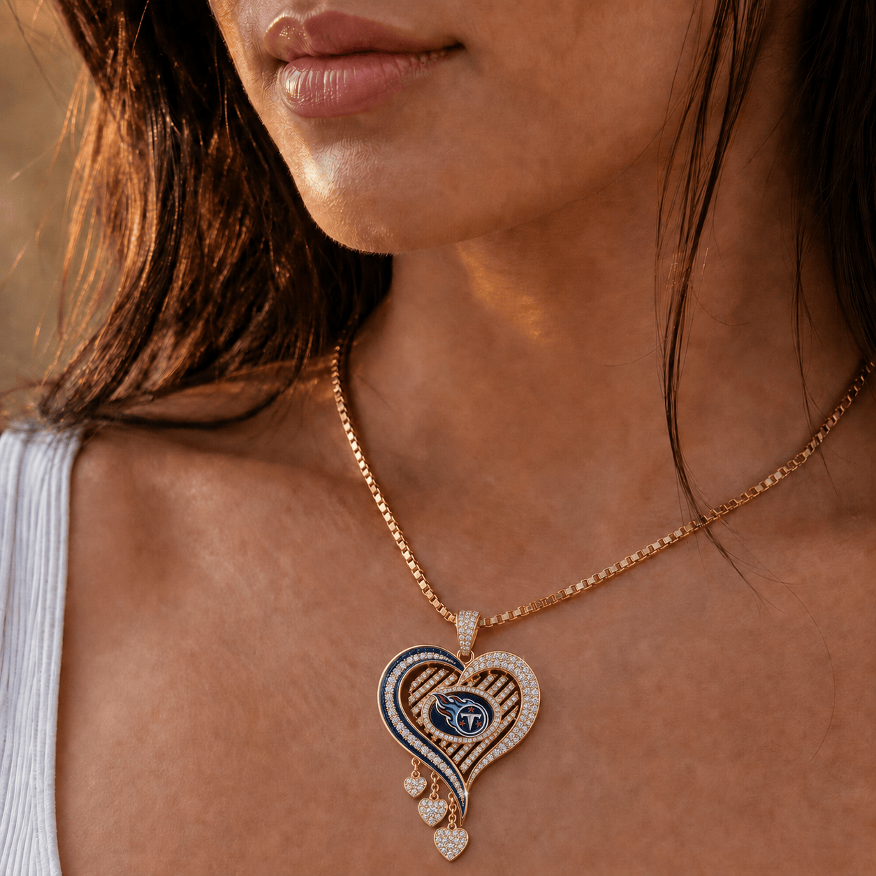 TNST Solid Gold Chain with Diamond Pendant TMH