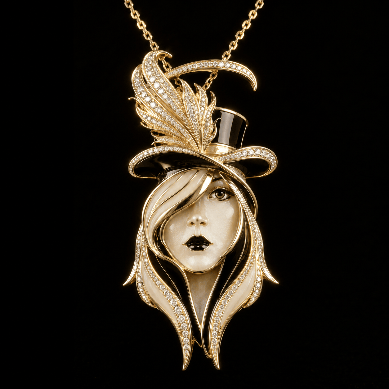 MMT Solid Gold Chain with Diamond Pendant BMD