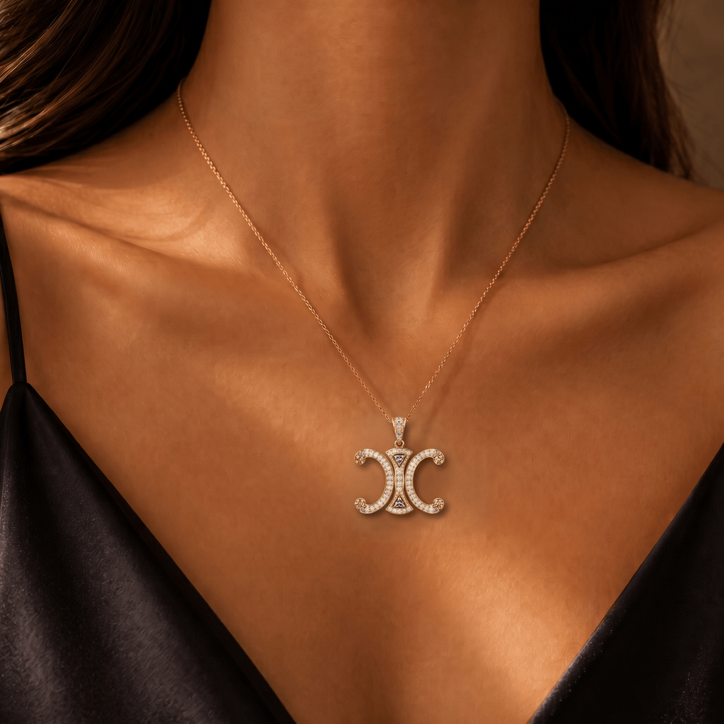 CLDO Solid Gold Chain with Diamond Pendant BMD