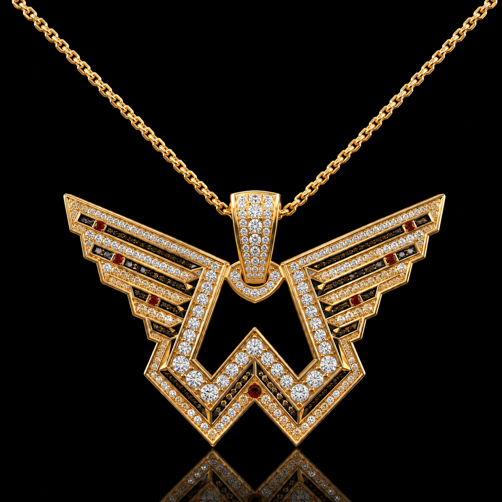 PMC Solid Gold Chain with Diamond Pendant BMD