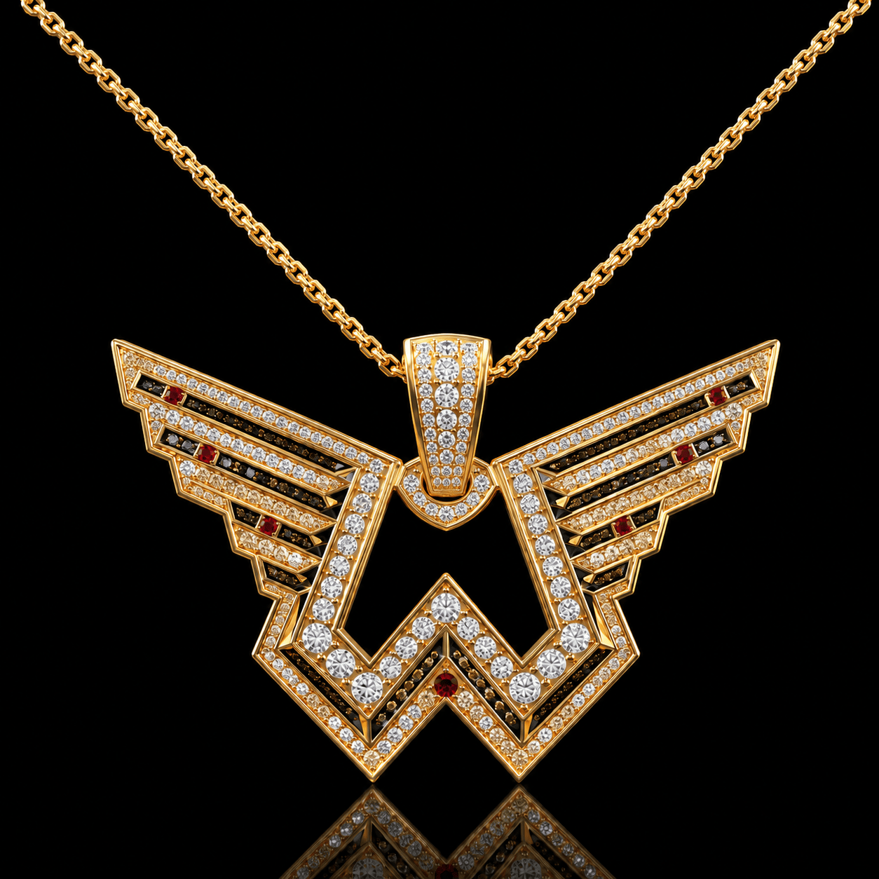 PMC Solid Gold Chain with Diamond Pendant BMD