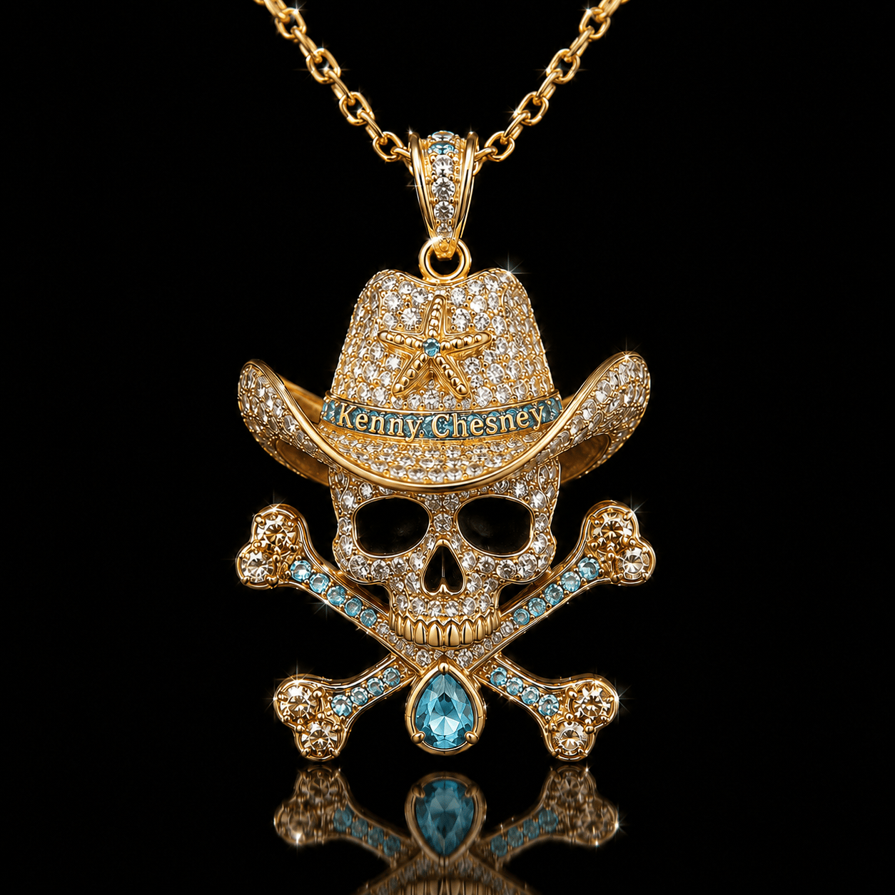 KNCN Solid Gold Chain with Diamond Pendant BMD