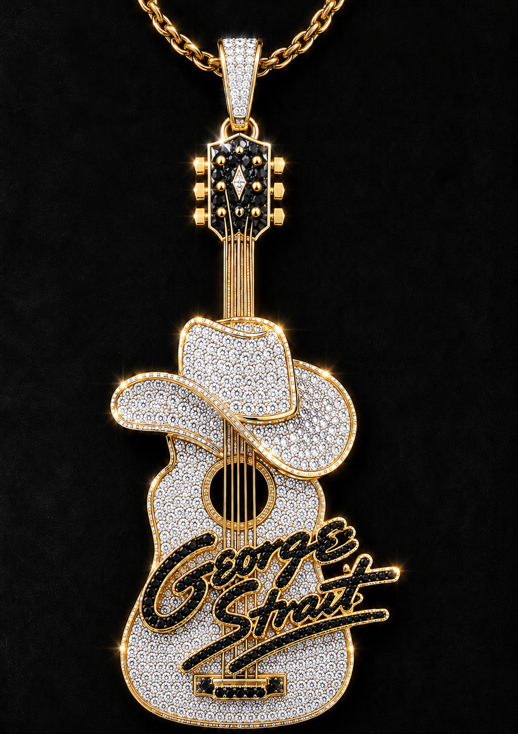 GGST Solid Gold Chain with Diamond Pendant TMH