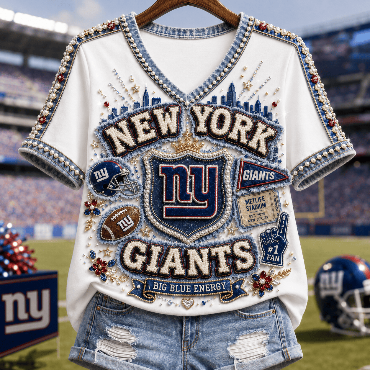 Premium NYG V-neck Shirt NTNA