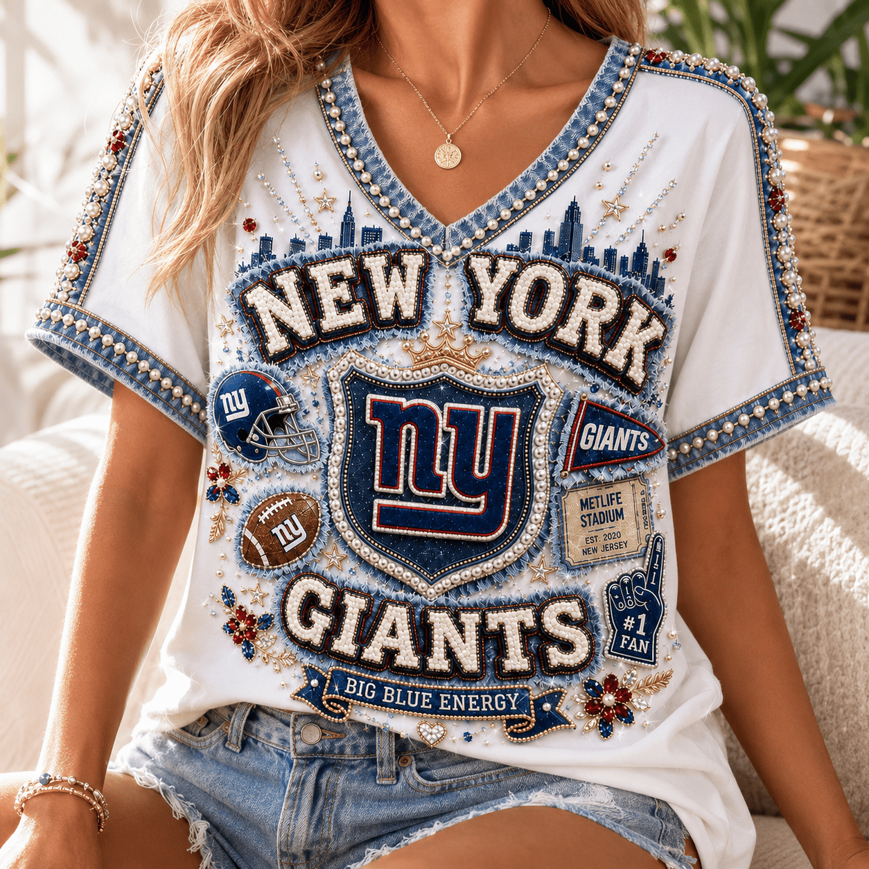 Premium NYG V-neck Shirt NTNA