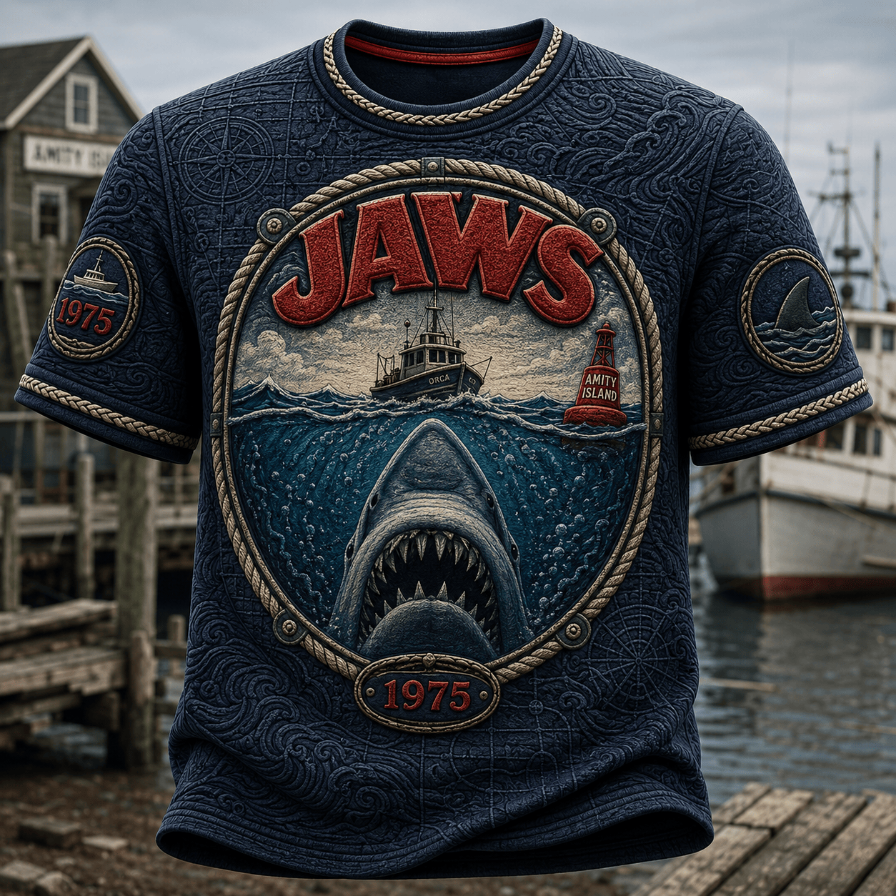 PREMIUM JAWS 3D EMBOSS SHIRT TTNL