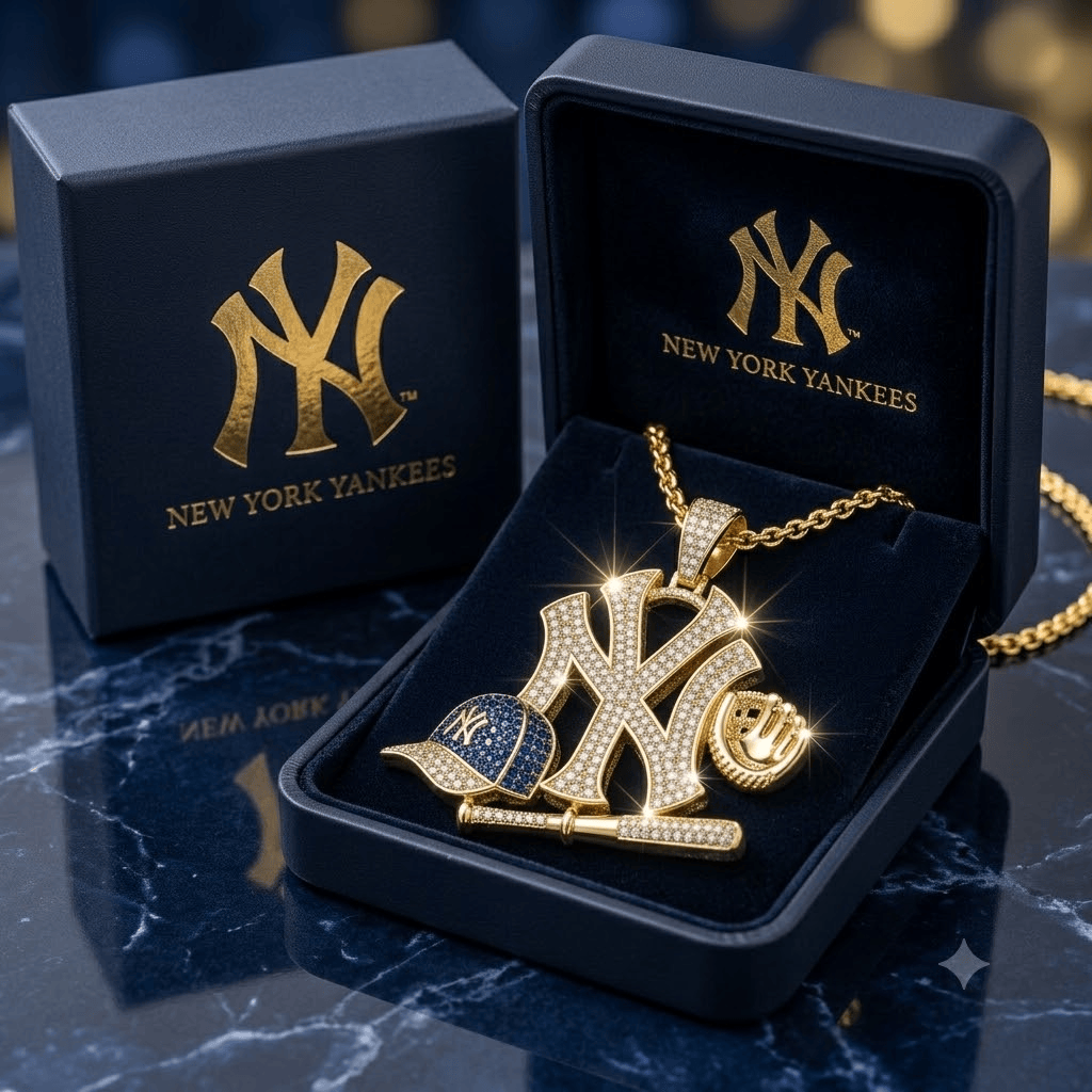 NYYR Solid Gold Chain with Diamond Pendant BMD