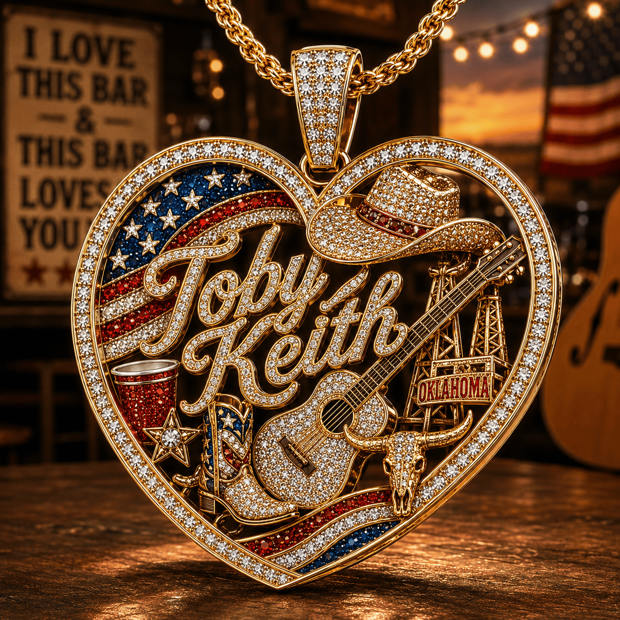 TBKH Solid Gold Chain with Diamond Pendant TMH