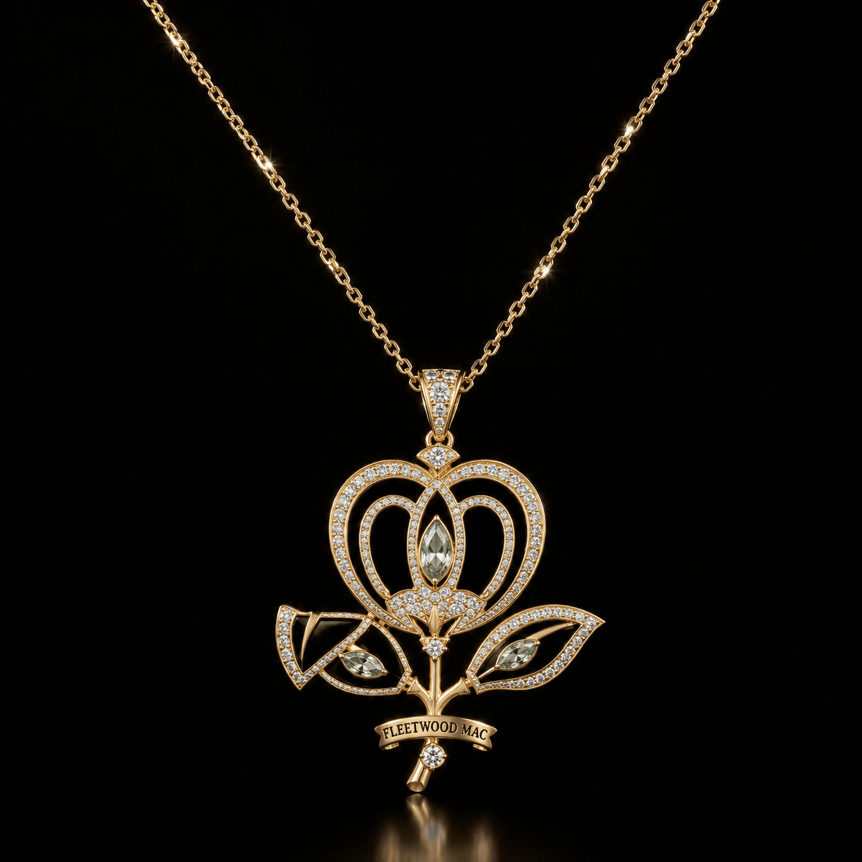FLM Solid Gold Chain with Diamond Pendant BMD