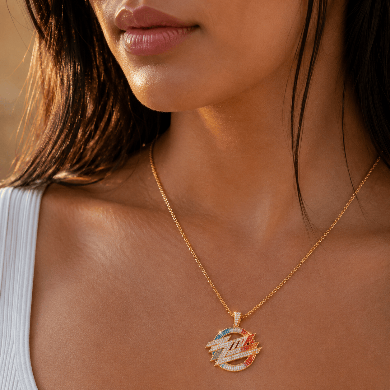 ZZT Solid Gold Chain with Diamond Pendant BMD