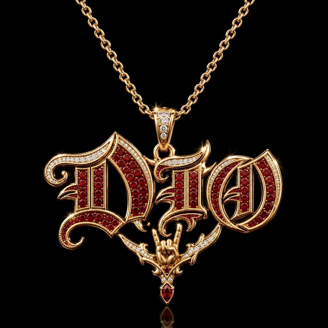 DIOO Solid Gold Chain with Diamond Pendant BMD