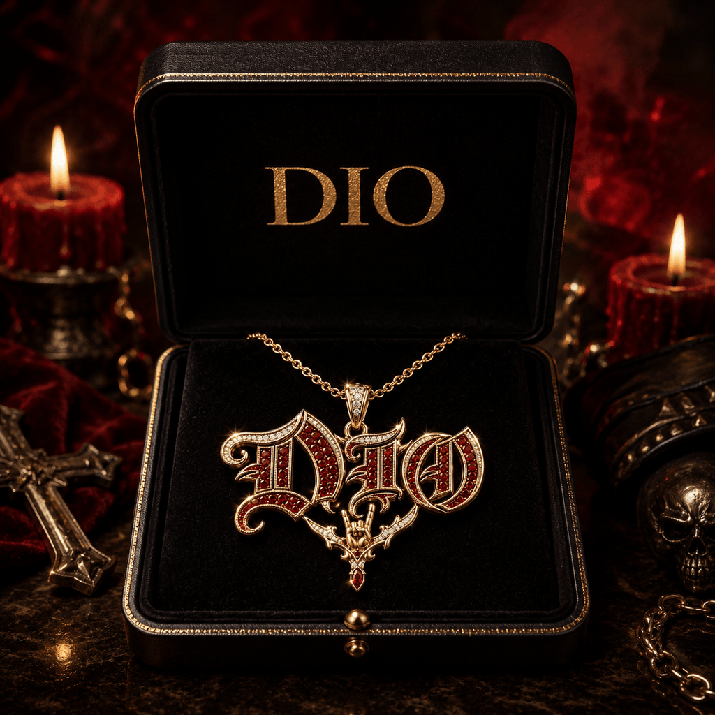 DIOO Solid Gold Chain with Diamond Pendant BMD
