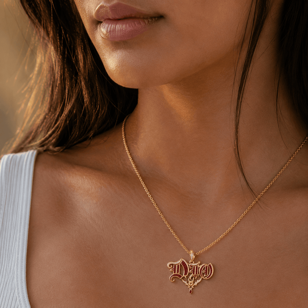 DIOO Solid Gold Chain with Diamond Pendant BMD