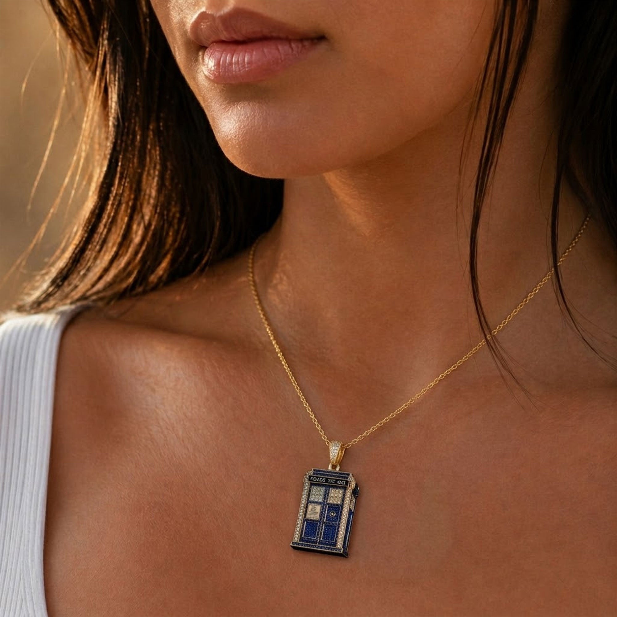 DTW Solid Gold Chain with Diamond Pendant BMD