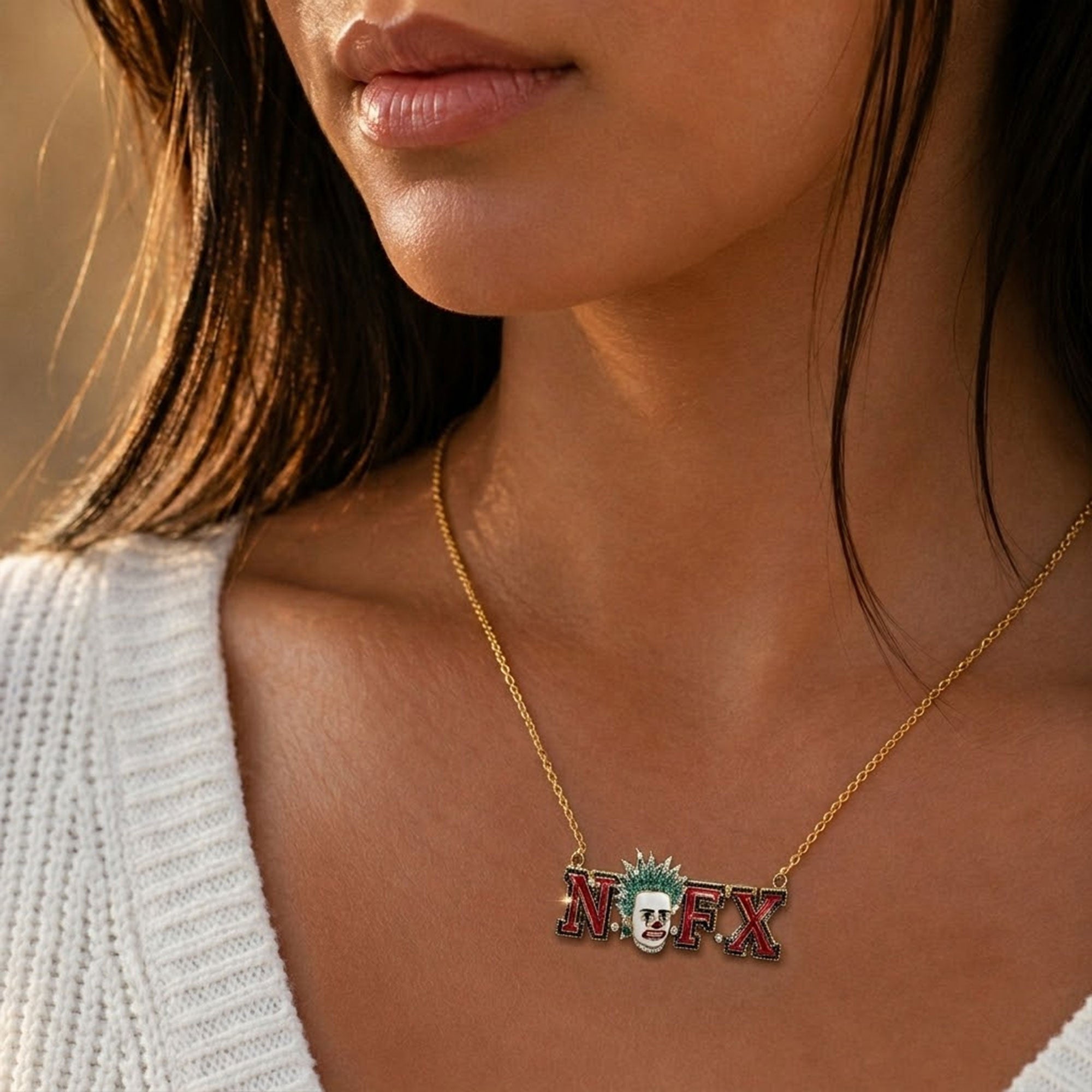 NOFX Solid Gold Chain with Diamond Pendant BMD