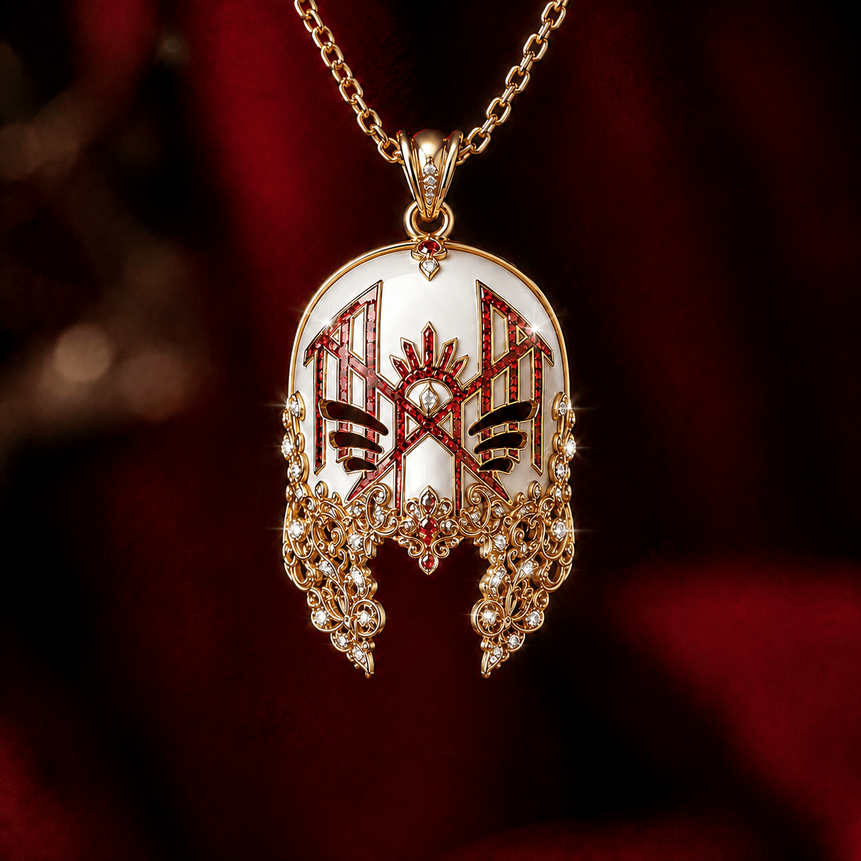 SLTK Solid Gold Chain with Diamond Pendant BMD