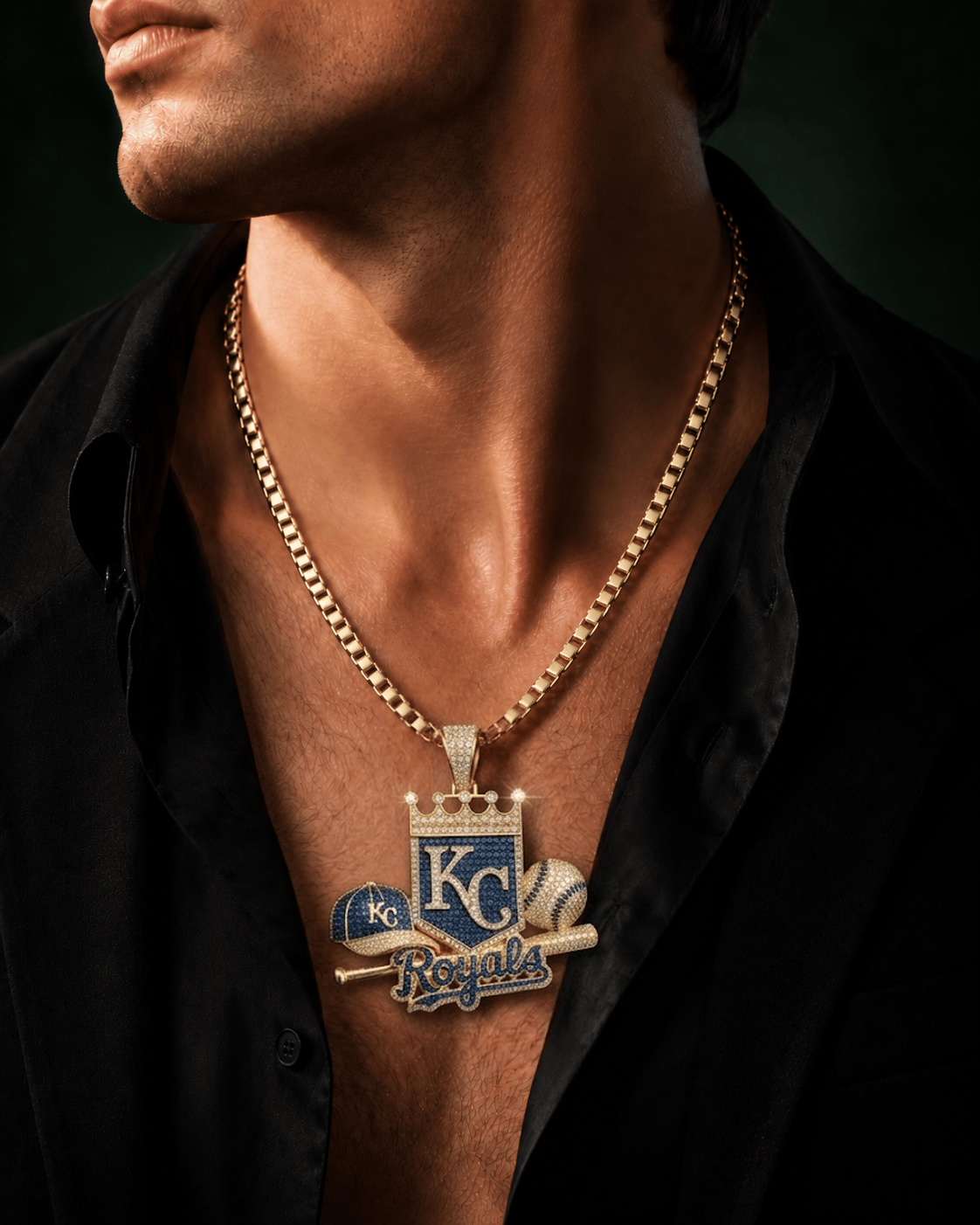 KCR Solid Gold Chain with Diamond Pendant BMD