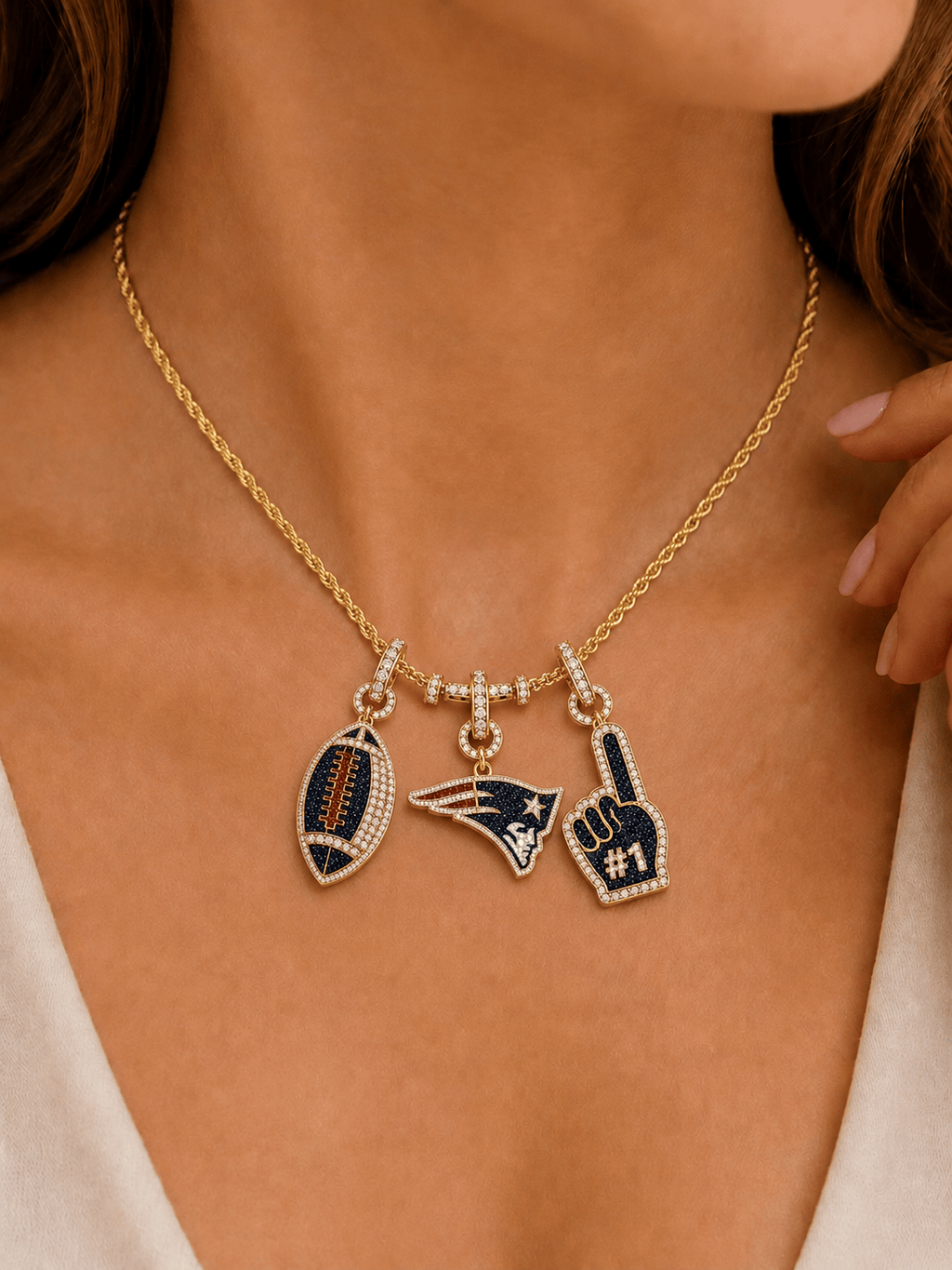 NEP Solid Gold Chain with Diamond Pendant TTTT