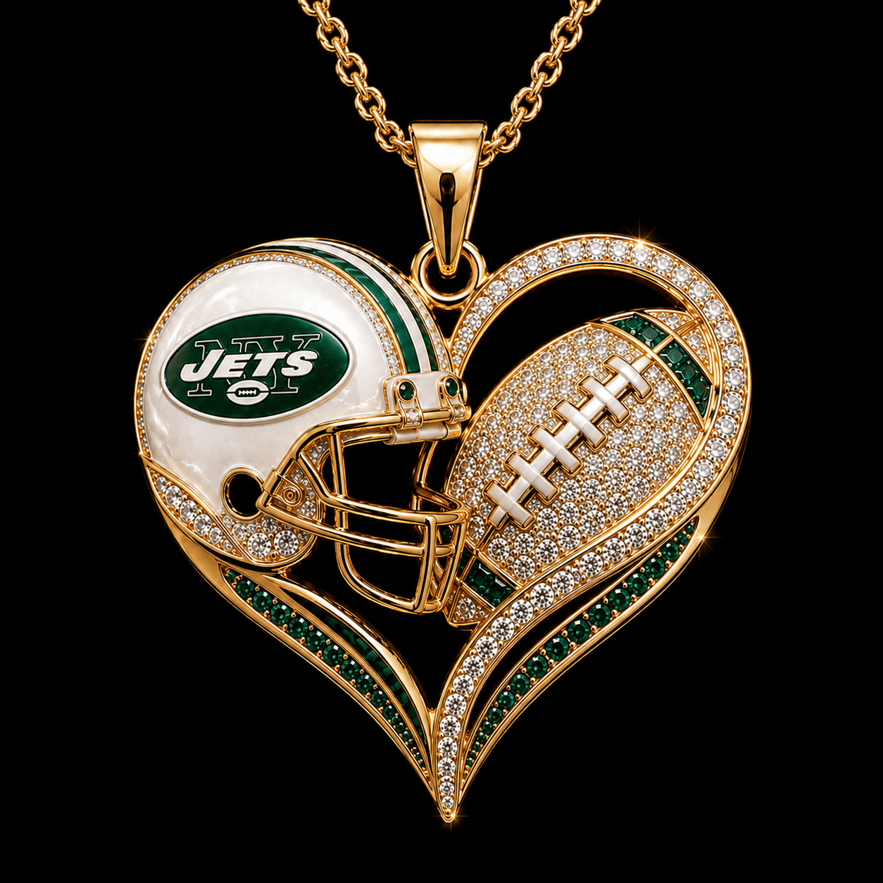 NYJ Solid Gold Chain with Diamond Pendant TMH