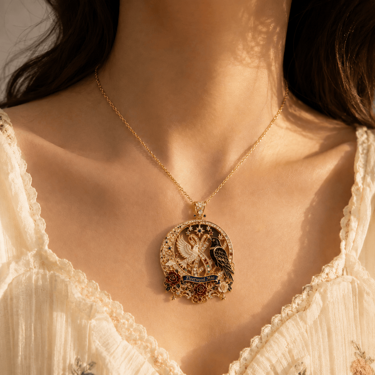 FLM Solid Gold Chain with Diamond Pendant PDL