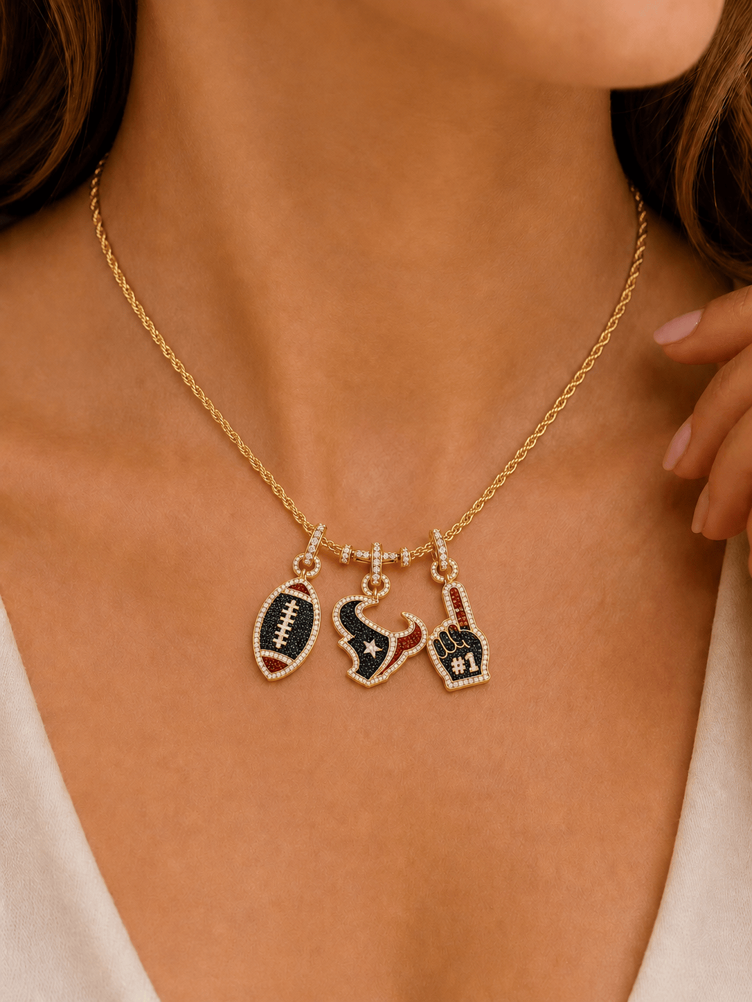 HTX Solid Gold Chain with Diamond Pendant TTTT