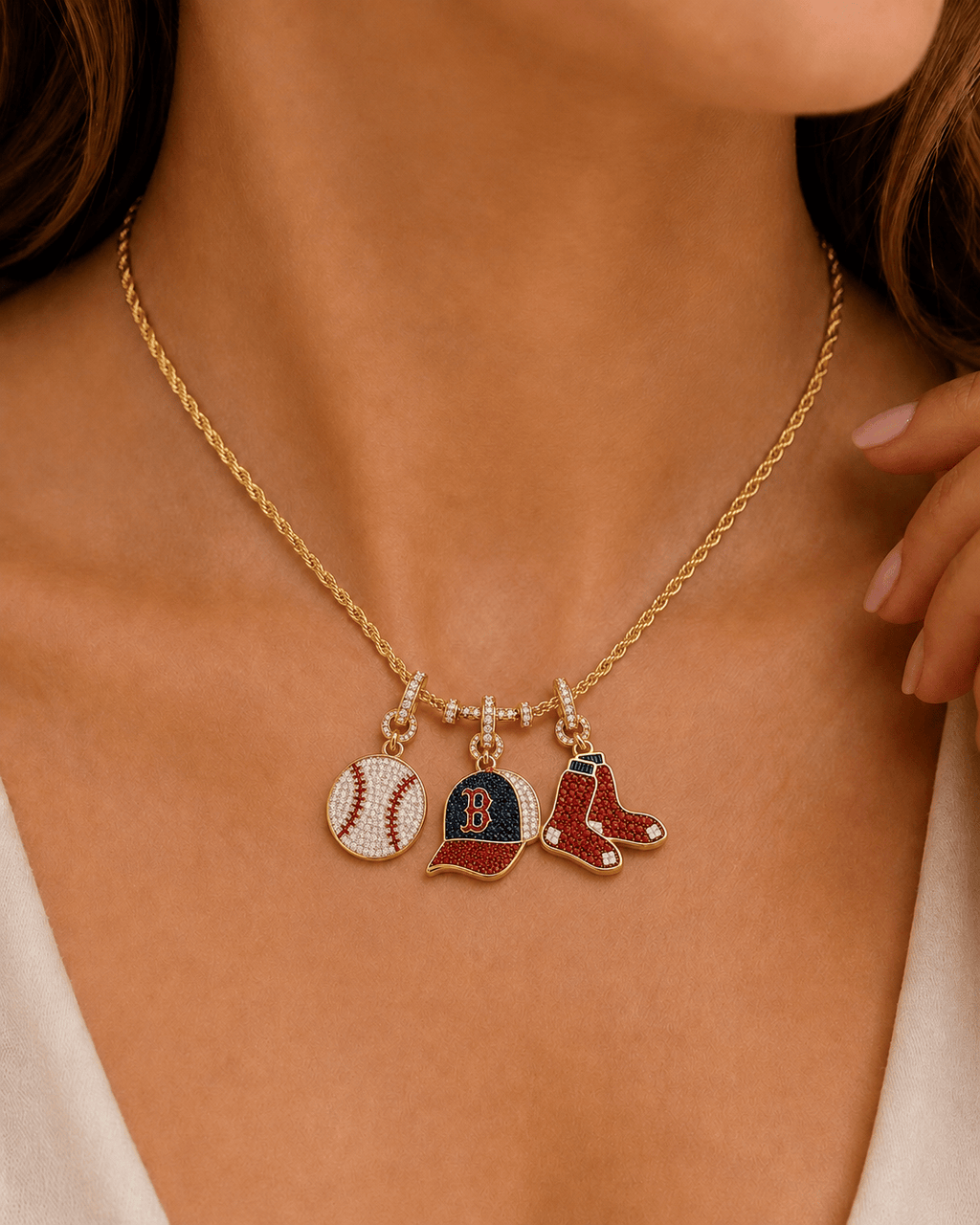 BRX Solid Gold Chain with Diamond Pendant TTTT